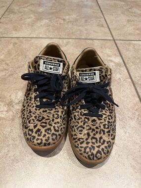 Converse Women’s Leopard Print Low-Top Sneakers - Brown/Black